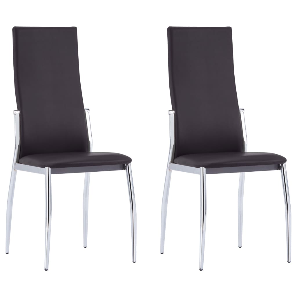 Dining Chairs 2 pcs Brown Faux Leather