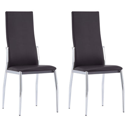 Dining Chairs 2 pcs Brown Faux Leather