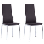 2 pcs Dining Chairs fauxx Leather Brown