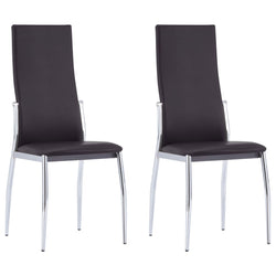 Dining Chairs 2 pcs Brown Faux Leather