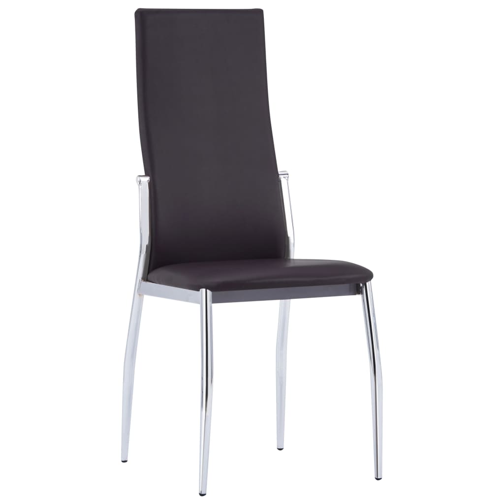 Dining Chairs 2 pcs Brown Faux Leather