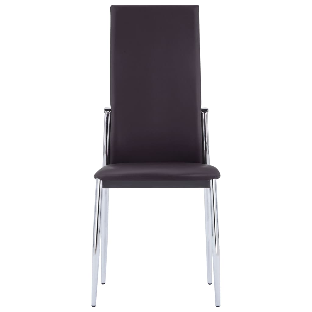 Dining Chairs 2 pcs Brown Faux Leather