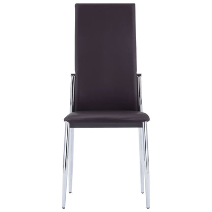 Dining Chairs 2 pcs Brown Faux Leather