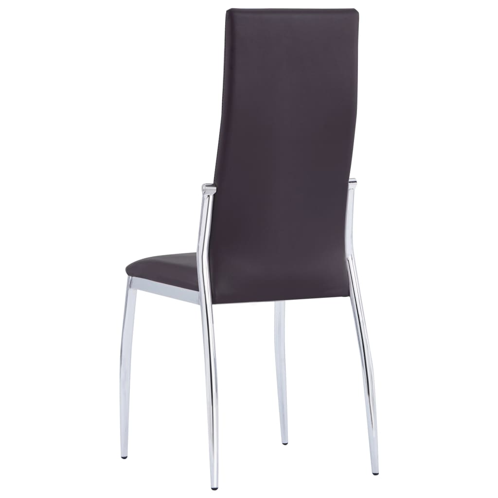 Dining Chairs 2 pcs Brown Faux Leather