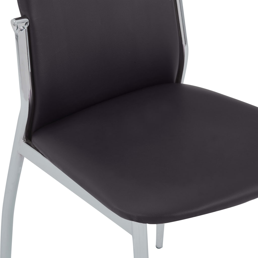 Dining Chairs 2 pcs Brown Faux Leather