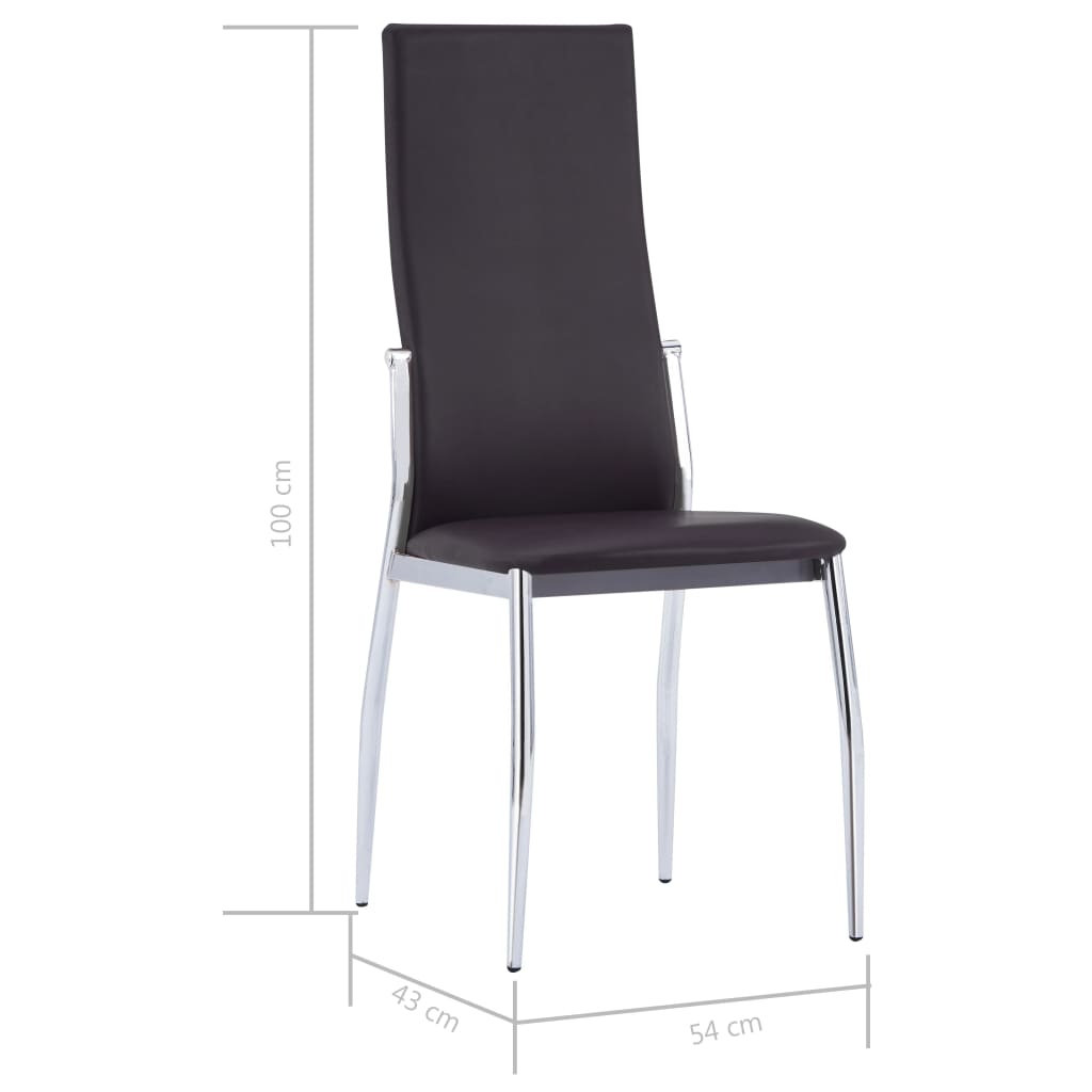 Dining Chairs 2 pcs Brown Faux Leather