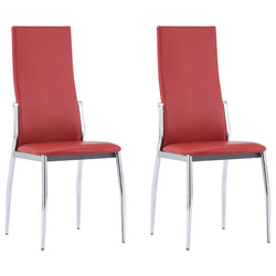 Dining Chairs 2 pcs Red Faux Leather