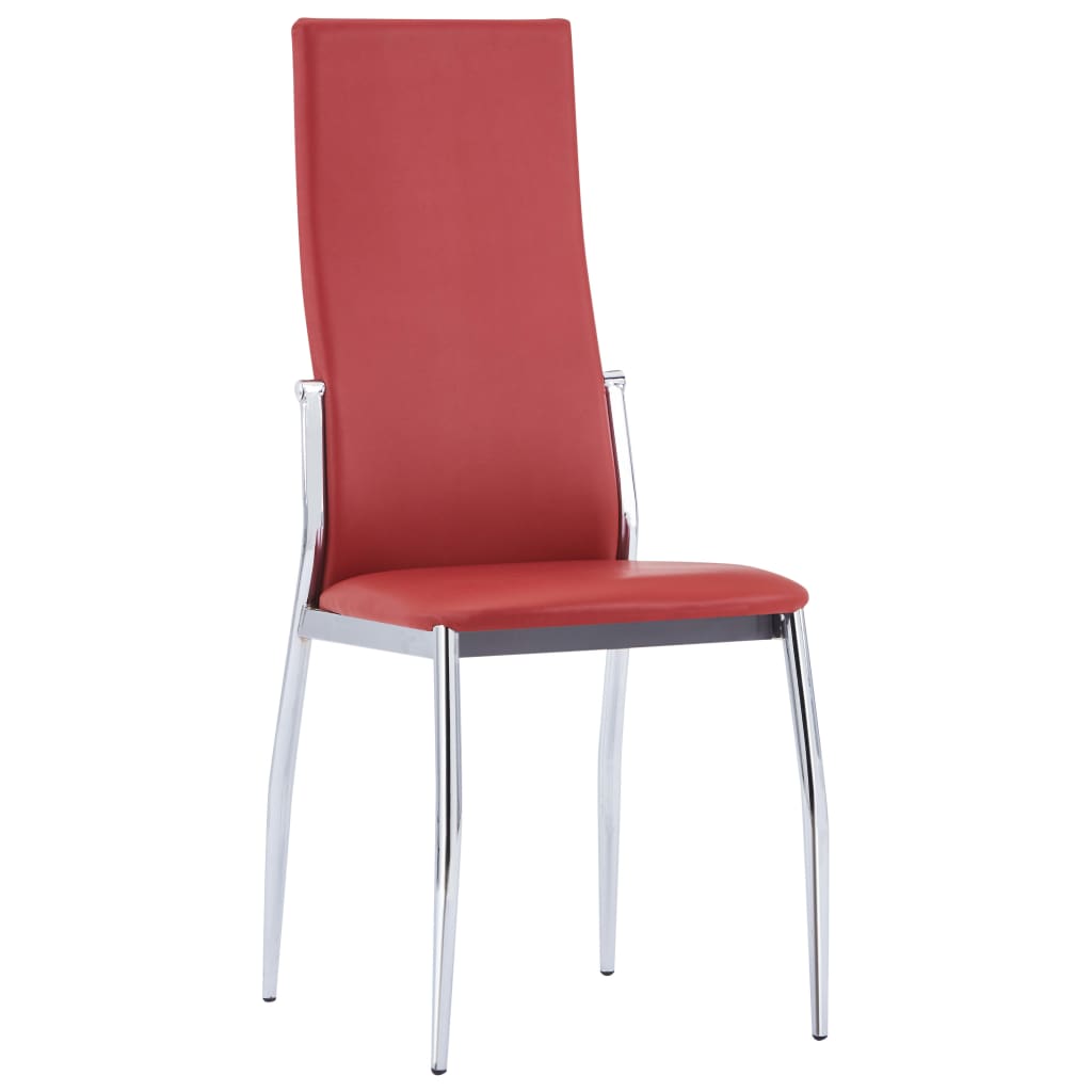 Dining Chairs 2 pcs Red Faux Leather