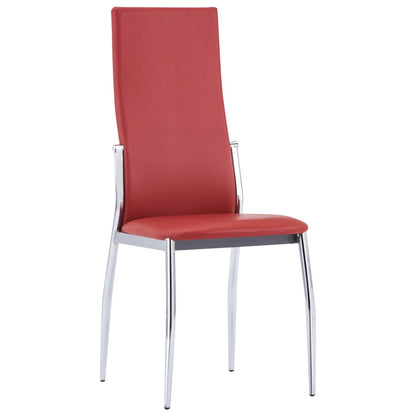 Dining Chairs 2 pcs Red Faux Leather