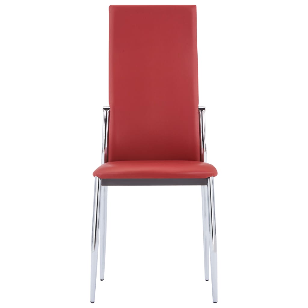 Dining Chairs 2 pcs Red Faux Leather