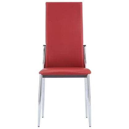 Dining Chairs 2 pcs Red Faux Leather