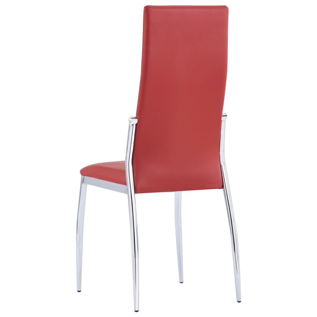 Dining Chairs 2 pcs Red Faux Leather
