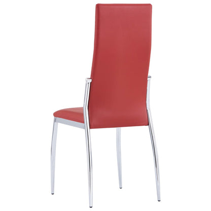 Dining Chairs 2 pcs Red Faux Leather
