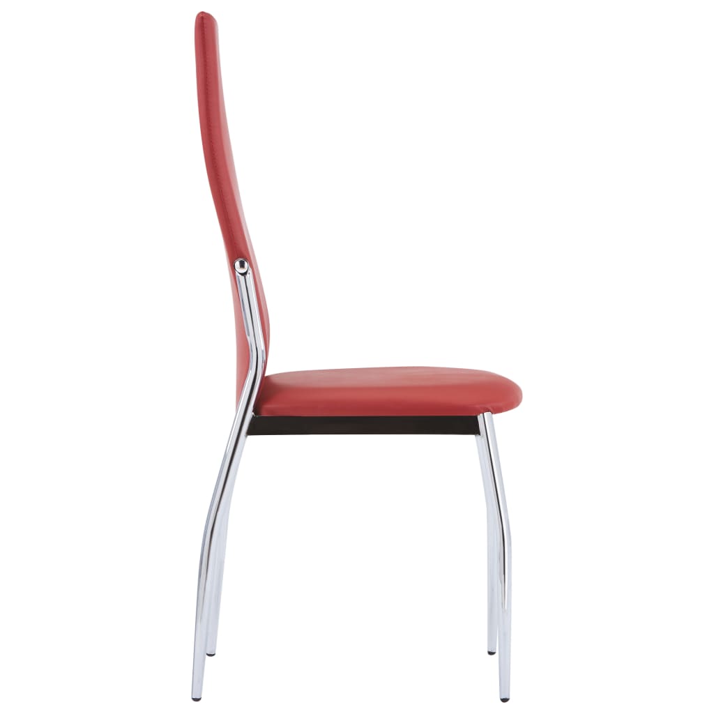 Dining Chairs 2 pcs Red Faux Leather