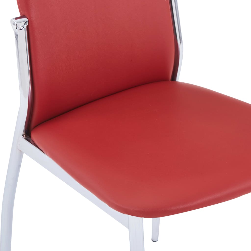Dining Chairs 2 pcs Red Faux Leather