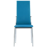 Dining Chairs 4 pcs Blue Leather
