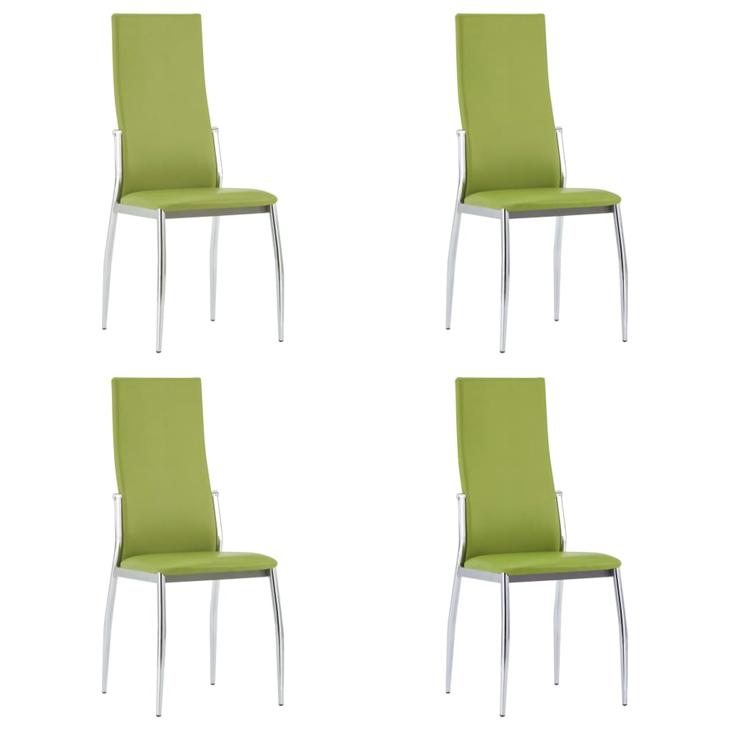 Dining Chairs 4 pcs Green Faux Leather