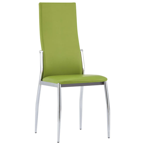  Dining Chairs 4 pcs Green faux Leather