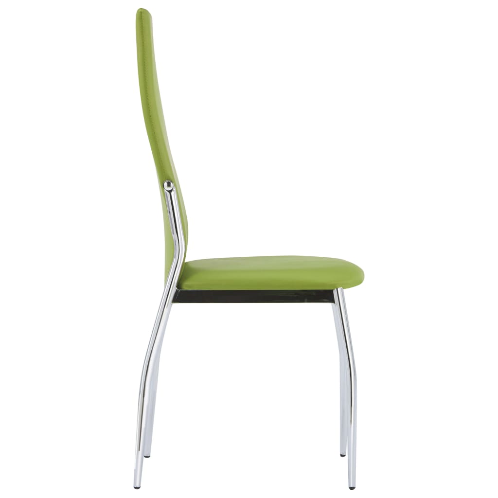 Dining Chairs 4 pcs Green Faux Leather