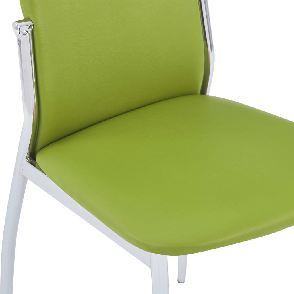 Dining Chairs 4 pcs Green Faux Leather