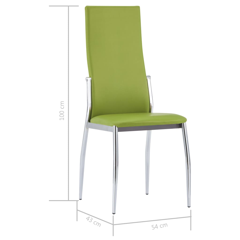 Dining Chairs 4 pcs Green Faux Leather
