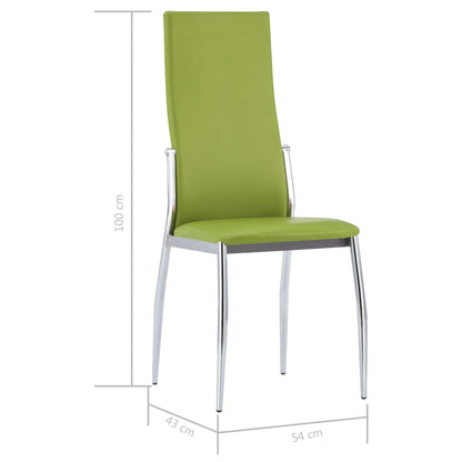 Dining Chairs 4 pcs Green Faux Leather