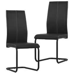 Dining Chairs 2 pcs Black Faux Leather
