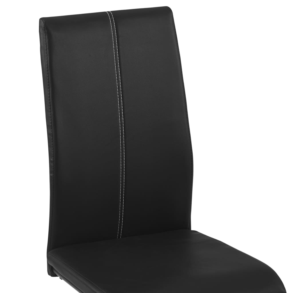 Dining Chairs 2 pcs Black Faux Leather