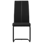 Cantilever Dining Chairs 4 pcs Black Leather