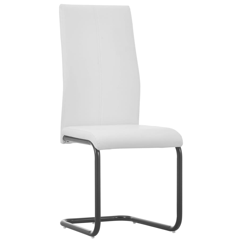 Dining Chairs 2 pcs White Faux Leather