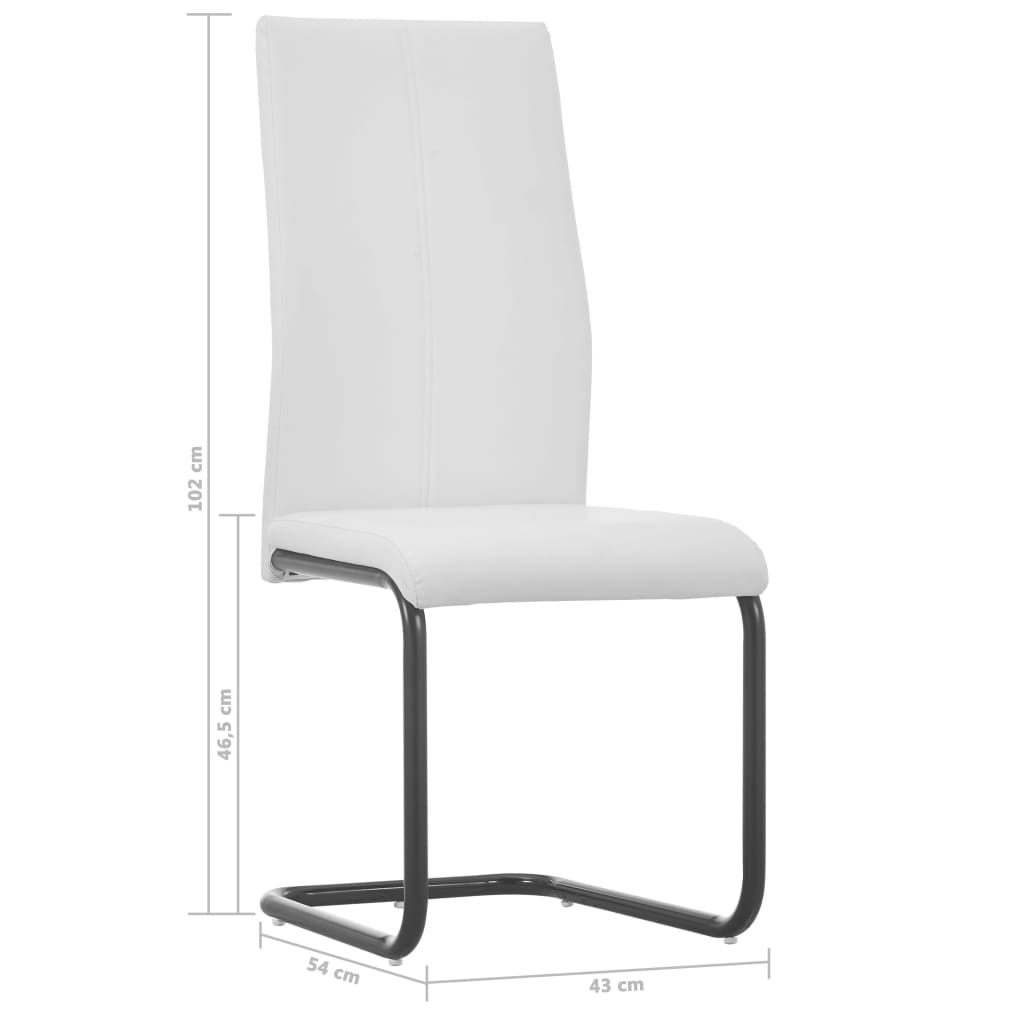 Dining Chairs 2 pcs White Faux Leather