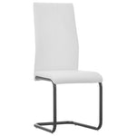 Cantilever Dining Chairs 4 pcs White Leather