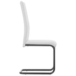 Cantilever Dining Chairs 4 pcs White Leather