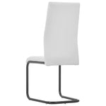 Cantilever Dining Chairs 4 pcs White Leather
