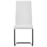 Cantilever Dining Chairs 4 pcs White Leather