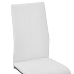 Cantilever Dining Chairs 4 pcs White Leather
