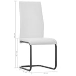 Cantilever Dining Chairs 4 pcs White Leather