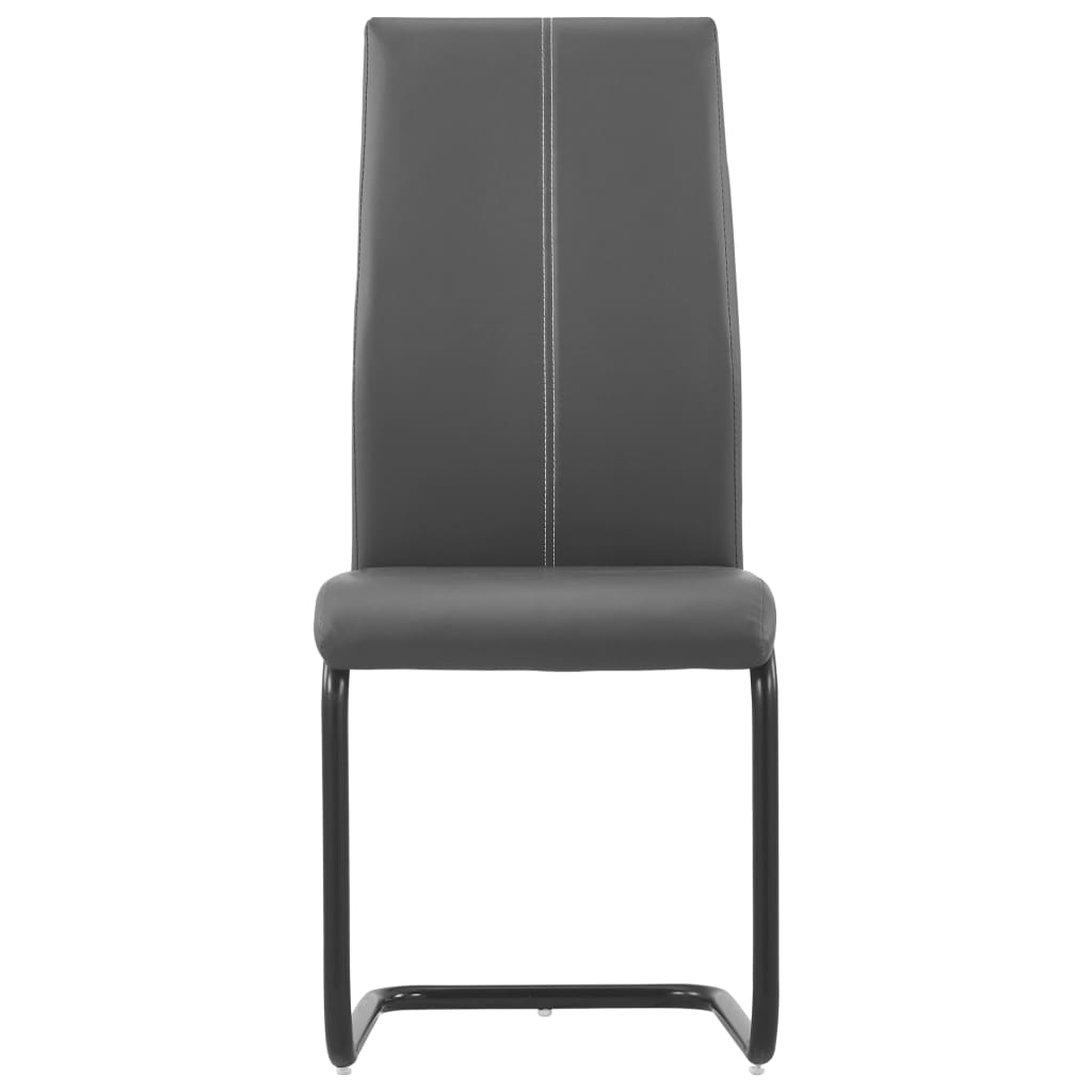 Dining Chairs 2 pcs Grey Faux Leather