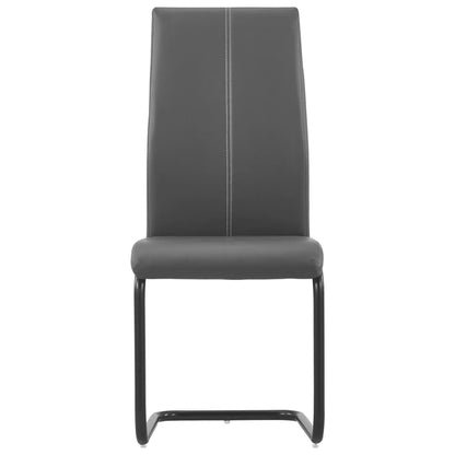 Dining Chairs 2 pcs Grey Faux Leather