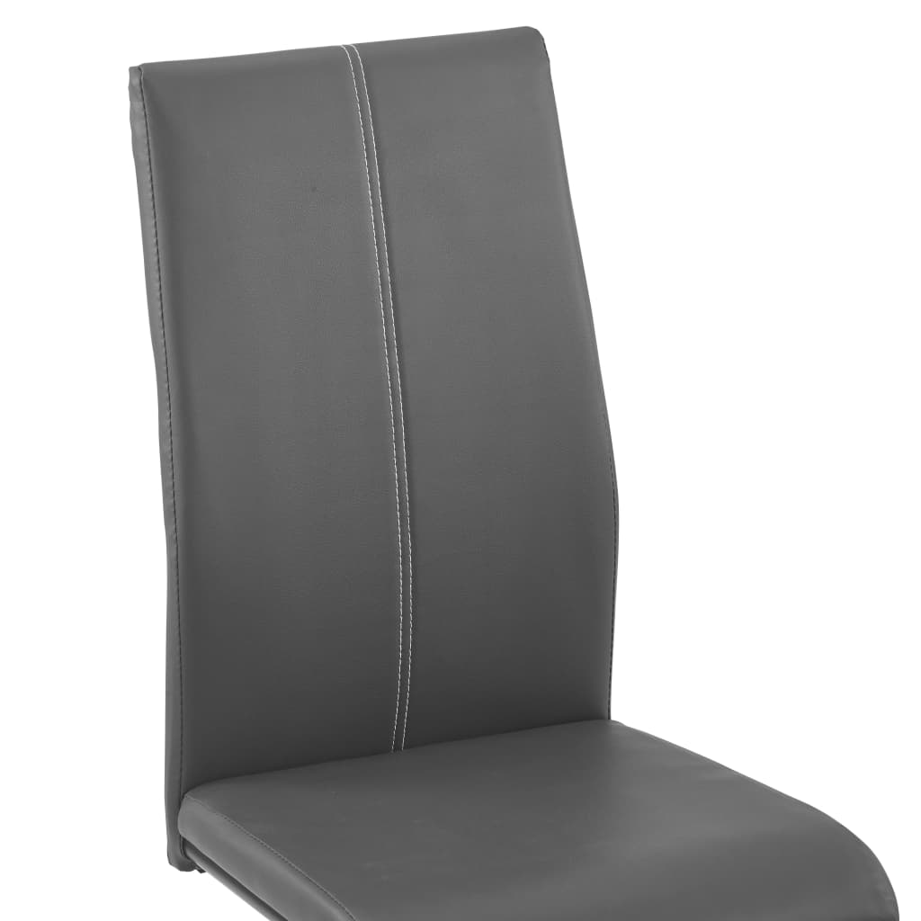 Dining Chairs 2 pcs Grey Faux Leather