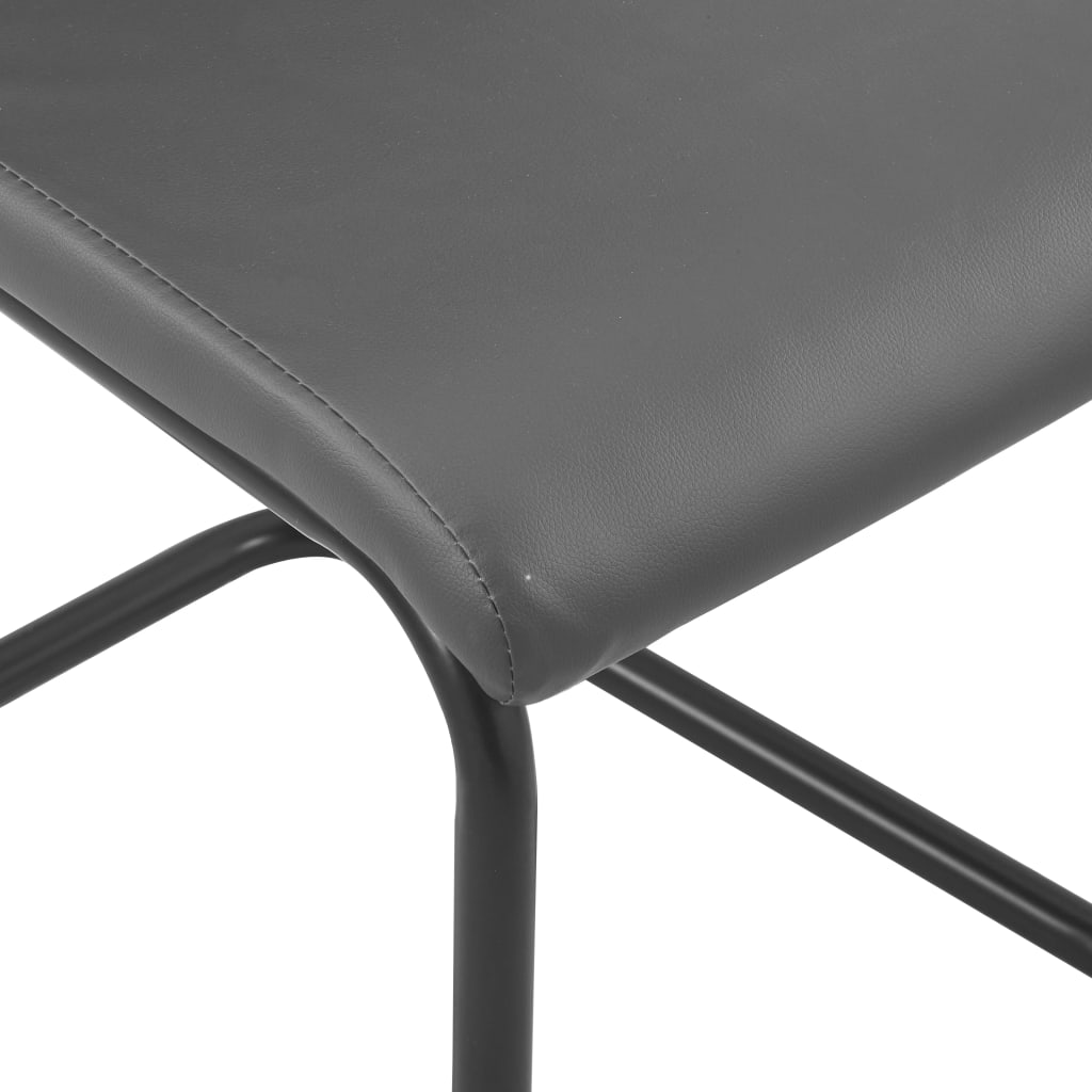 Dining Chairs 2 pcs Grey Faux Leather