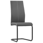 Cantilever Dining Chairs 4 pcs Grey Leather