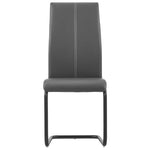 Cantilever Dining Chairs 4 pcs Grey Leather