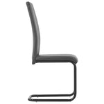 Cantilever Dining Chairs 4 pcs Grey Leather