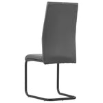 Cantilever Dining Chairs 4 pcs Grey Leather