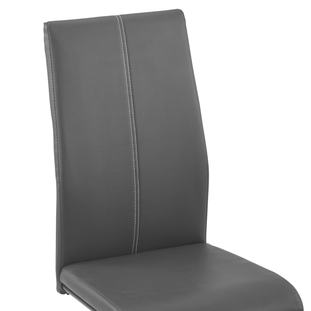 Dining Chairs 4 pcs Grey Faux Leather