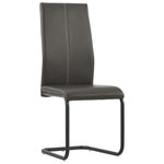 Cantilever Dining Chairs 4 pcs Brown Leather