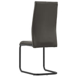 Cantilever Dining Chairs 4 pcs Brown Leather
