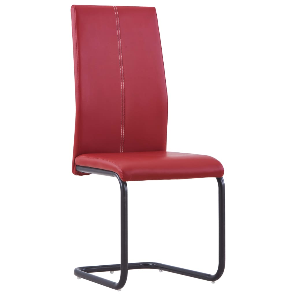 Dining Chairs 2 pcs Red Faux Leather