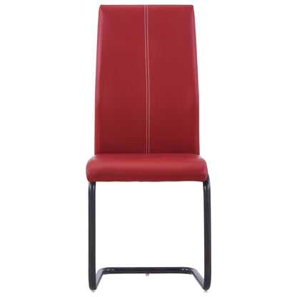 Dining Chairs 2 pcs Red Faux Leather
